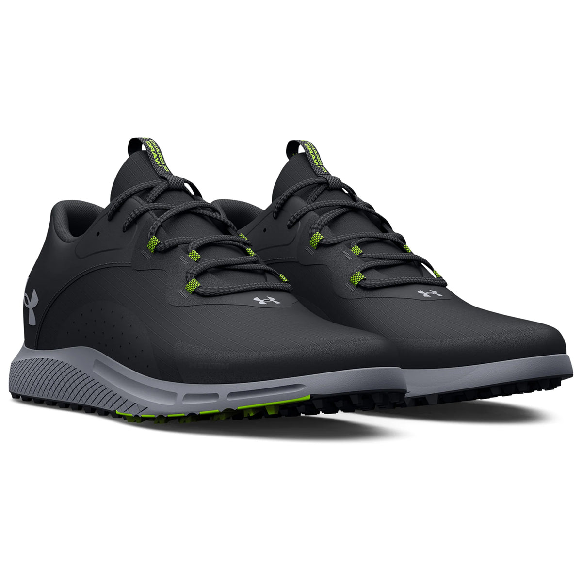 Sa ilalim ng Armor Charged Draw 2 Spikeless Golf Shoes - Black/Steel/Green