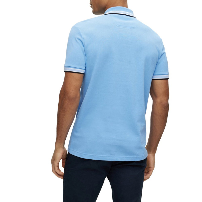 Boss Paddy Cotton Pique Polo - Open Blue