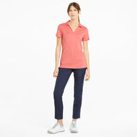 PUMA Women's Cloudspun Coast Golf Polo - Carnation Pink Heather